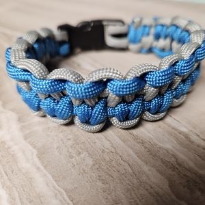 Paracord Bracelet‎ Size 8.5" Blue Grey New Handmade